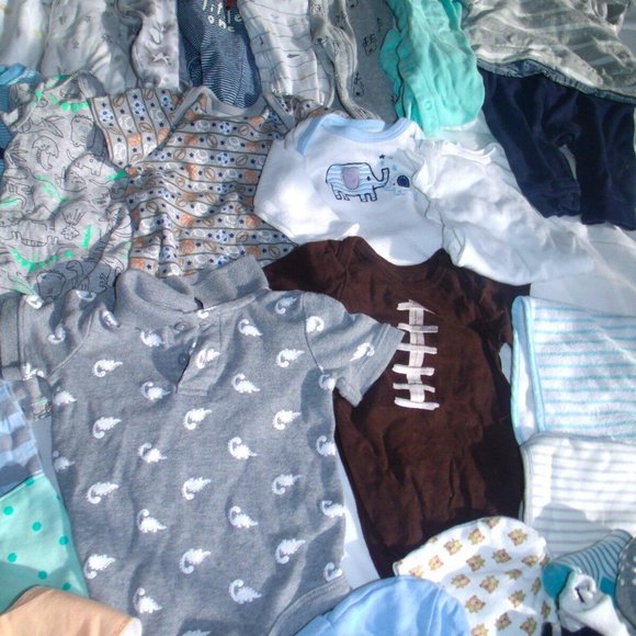 Tons of cute Baby Boy Newborn 0-3, 3 mo Spring Clothes Lot bundle!! - Picture 5 of 8
